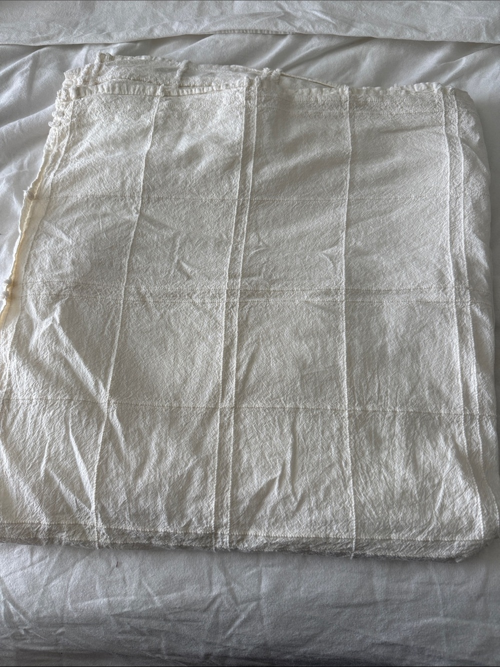 Hearth & Hand Cream Woven Shower Curtain Panel